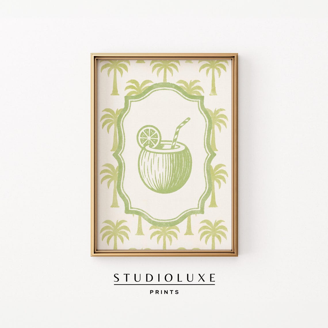 Lime in the Coconut Tropical Drink Palm Tree Coastal Kitchen Poster