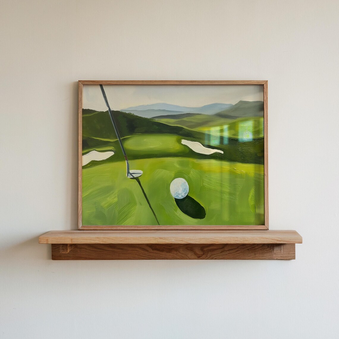 Golf Course Painting Art Print, Trendy Home Decor