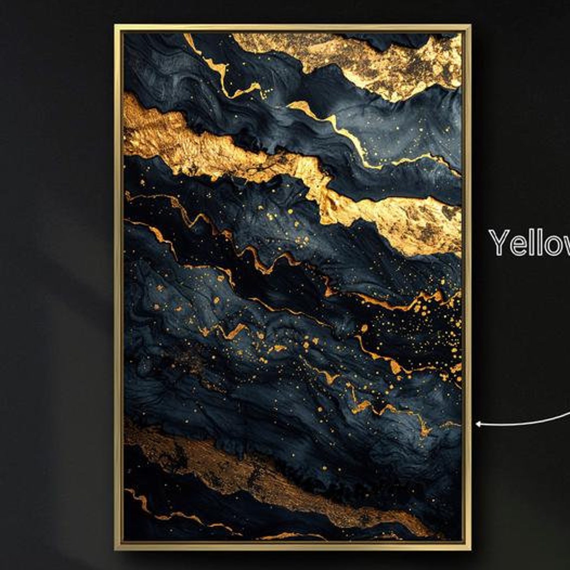 Black Marble Gold Veins Abstract Luxury Modern Art Wall Decor Poster