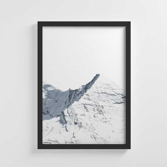 Snowy Mountain Peak Frameless Photo Poster Nature Art Print Stylish Home Decoration Wall Art Nursery Decor Living Room Ic159