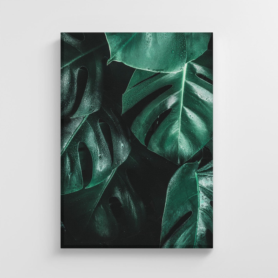 Wet Green Jungle Leaf Photo Large Nature Art Print Stylish Home Decoration Wall Art Nursery Decor Living Room Ic113