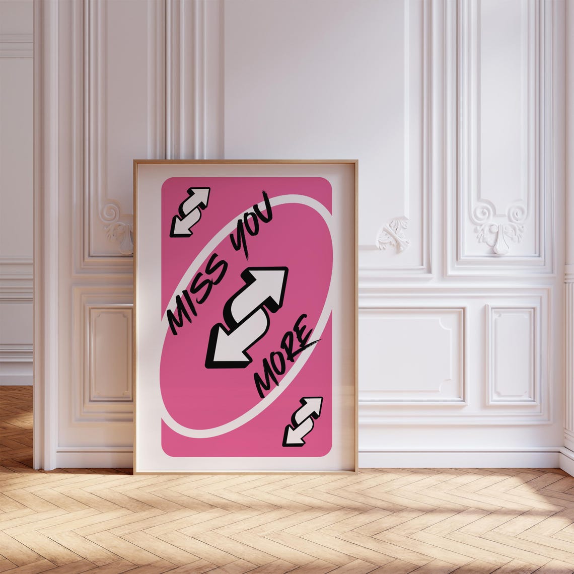 Miss You More Pink Playing Card Reverse Style Funny Love Poster - Image 7