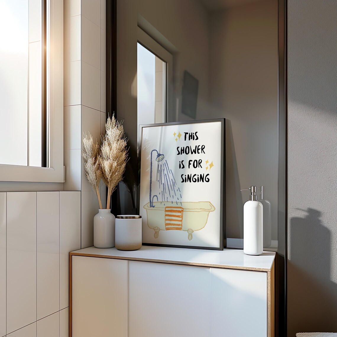 Shower Is for Singing Funny Bathroom Art Print - Image 8