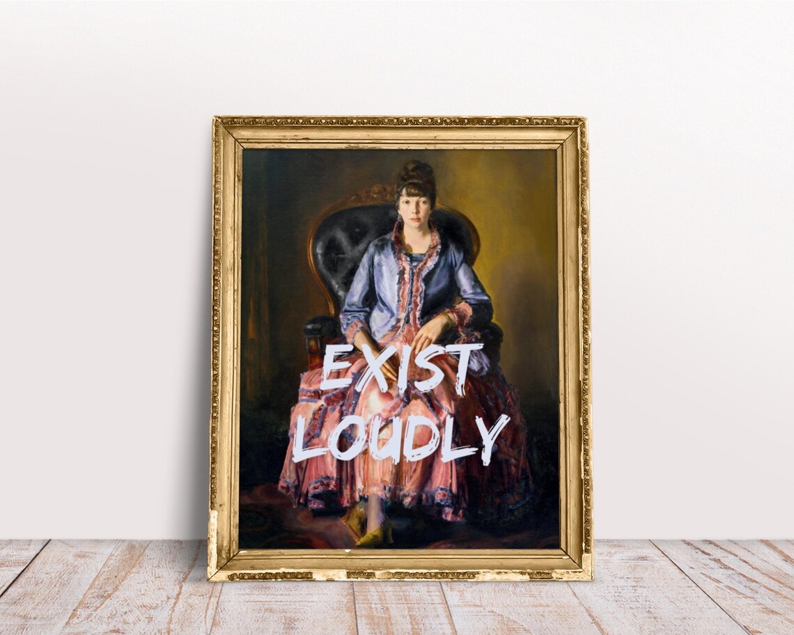 Exist Loudly Feminist Quote Art Print, Maximalist Decor - Image 2