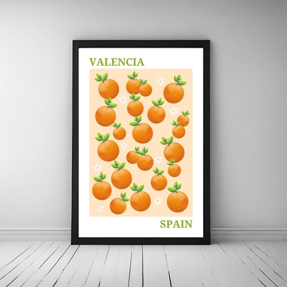 Valencia Travel Print Valencia Spain Poster Spain Travel Poster Fruit Market Print Instant Wall Art