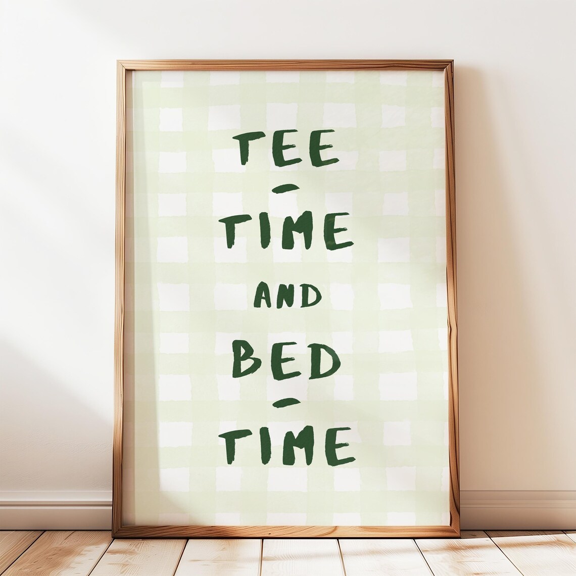 Golf Nursery Print, Green Watercolor Gingham Boho