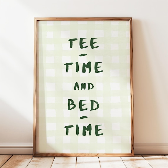 Golf Nursery Print, Green Watercolor Gingham Boho
