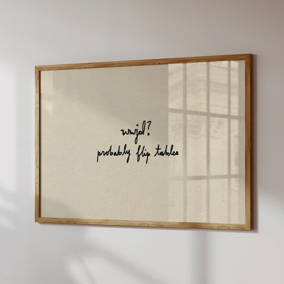 Funny Jesus, Handdrawn WWJD Flip Tables Poster