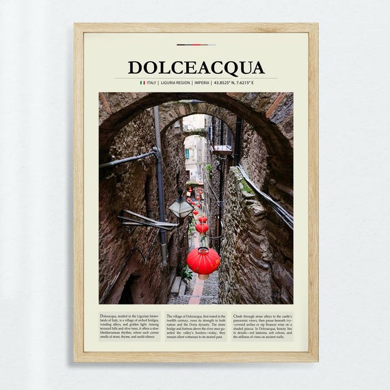 Dolceacqua Italy Poster Italian Village Wall Art Travel Ligurian Decor