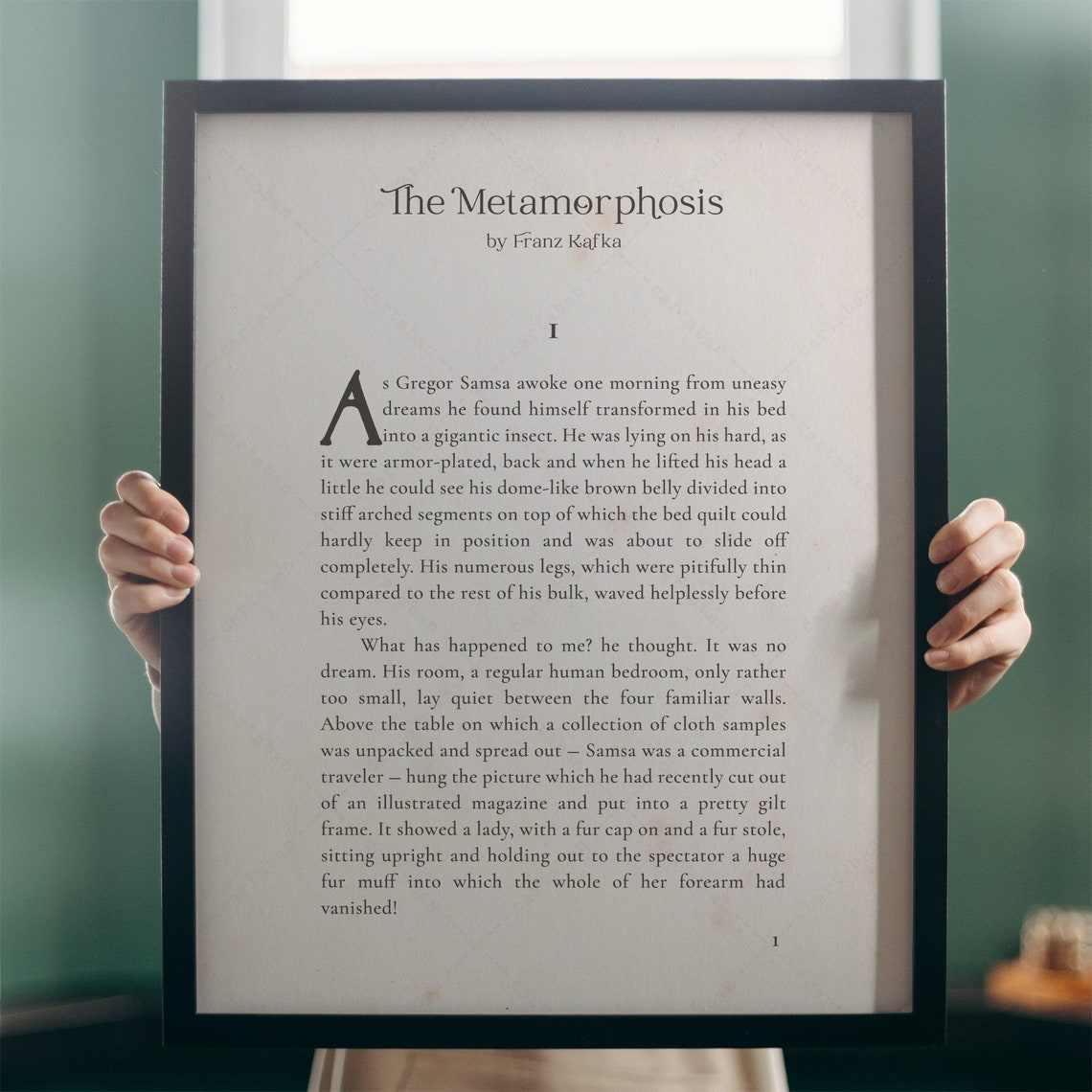Franz Kafka The Metamorphosis First Page Classic Text Poster - Image 2