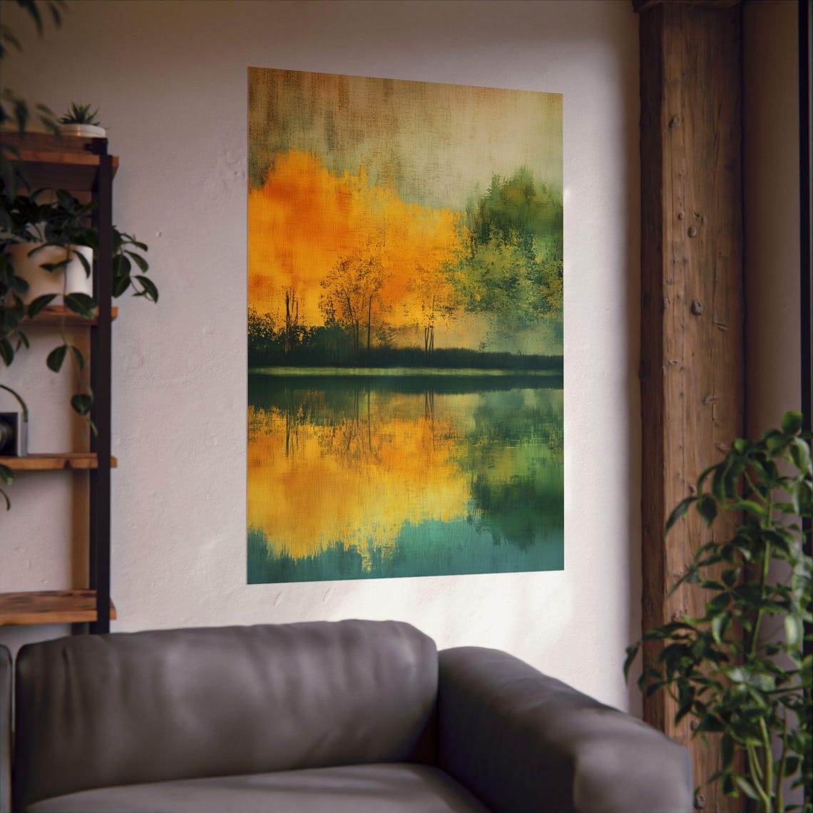 Nature Lover Impressionist Poster Wall Art Gorgeous Trees Lining A Lake Poster Environmentalist Art For Home Office Or Dorm Decor - Image 2