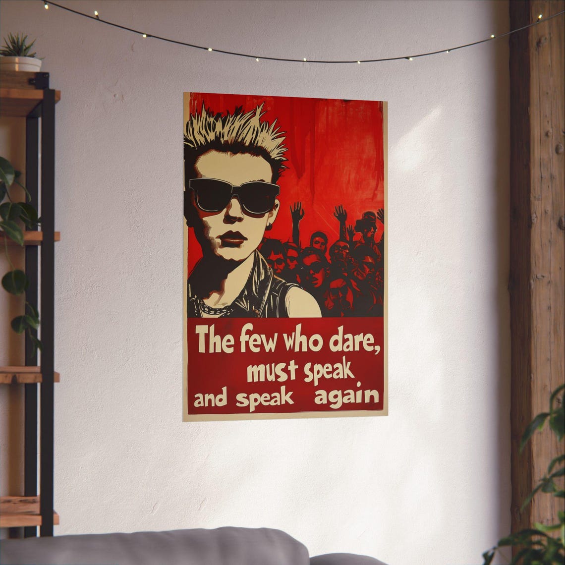 The Few Who Dare Must Speak Punk Crowd Bold Red Protest Poster - Image 4