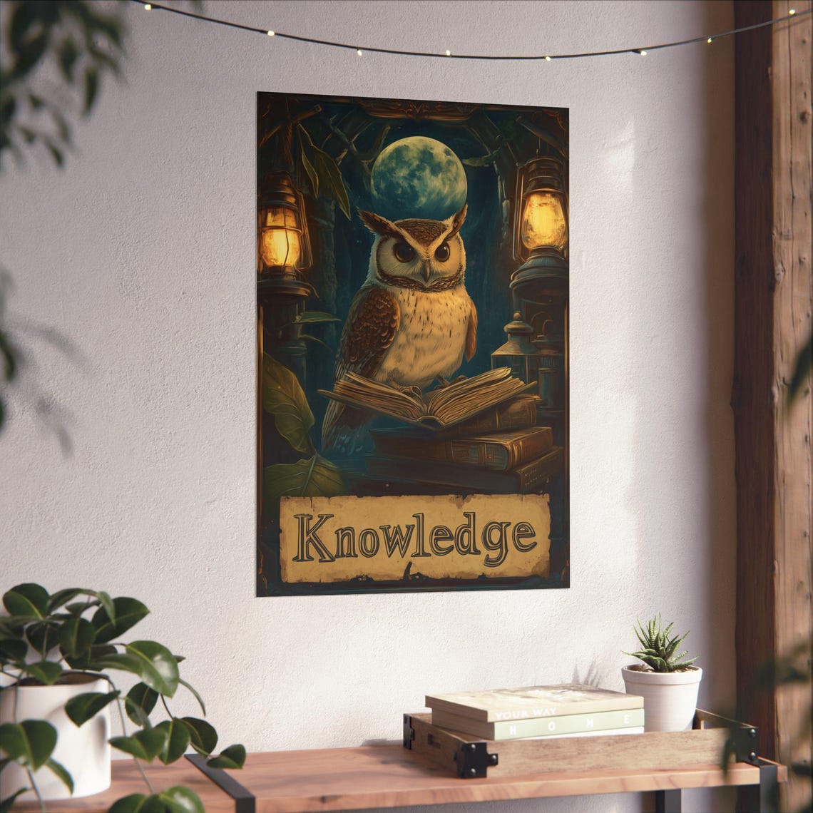 Owl Knowledge Poster Wall Art Education Wisdom And A Lifetime Of Learning Poster For Home Office Dorm Library Or Classroom - Image 3