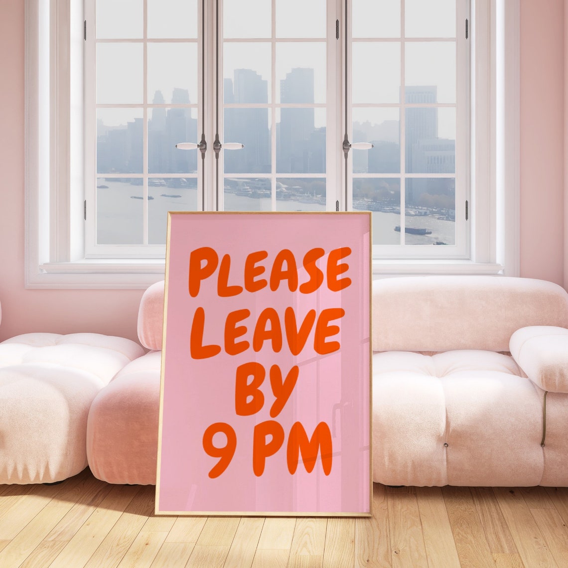 Please Leave By 9pm Print Funny Goodbye Print Aesthetic Home Decor Cute Modern Wall Art Trendy Quote Art Print Leave By 9 - Image 3