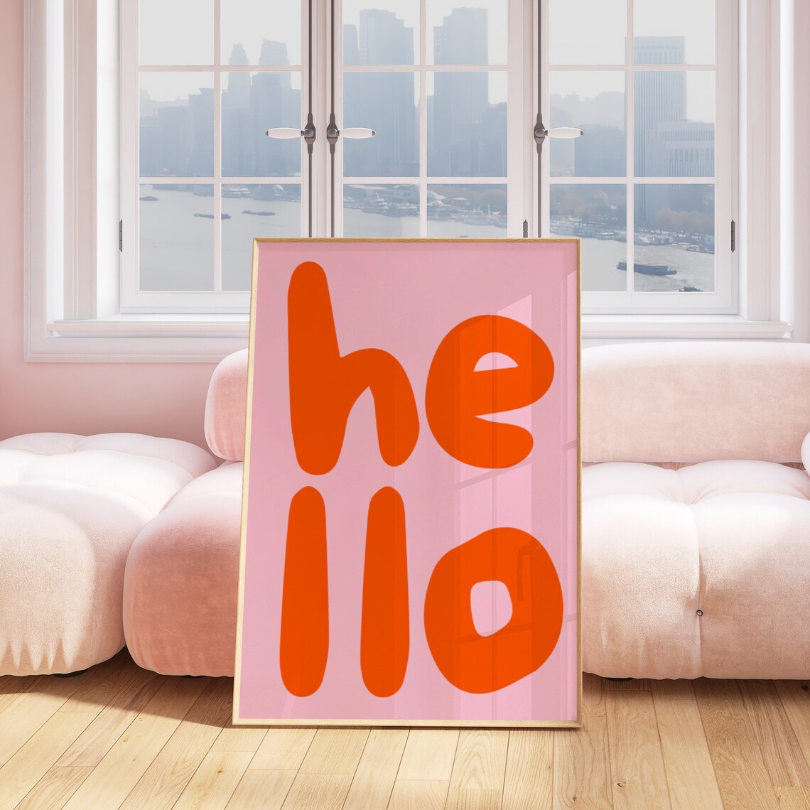 Hello Typographic Wall Art, Modern Minimalist Poster - Image 2