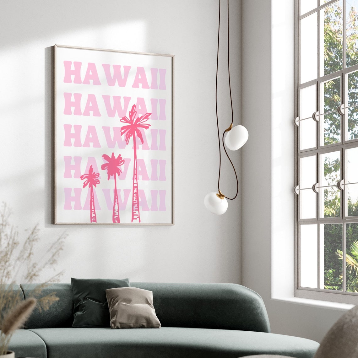 Hawaii Travel Print Pink Hawaii Travel Print Trendy Wall Print Usa Hawaii Poster World Travel Poster Travel Gift - Image 2