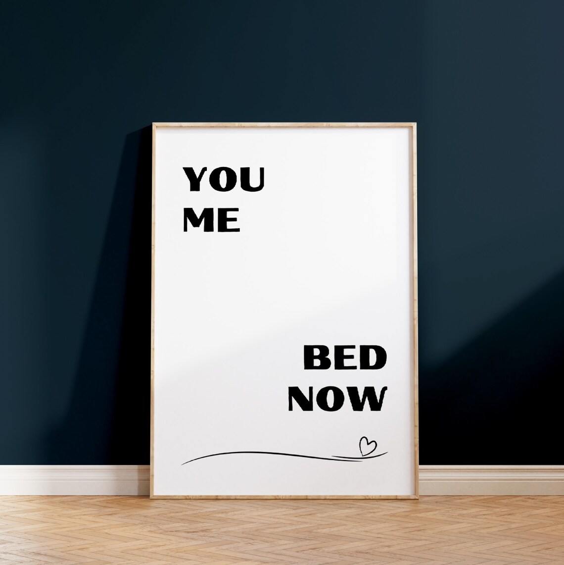 You Me Bed Now Funny Couple Bedroom Quote Minimalist Love Poster - Image 4