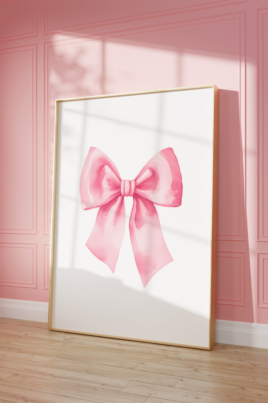 Pink Watercolor Bow Preppy Aesthetic Girly Teen Room Decor Poster - Image 4