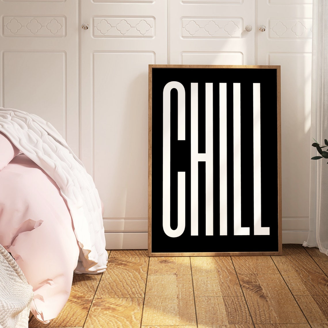 Chill White On Black Modern Minimalist Typography Quote Poster - Image 3