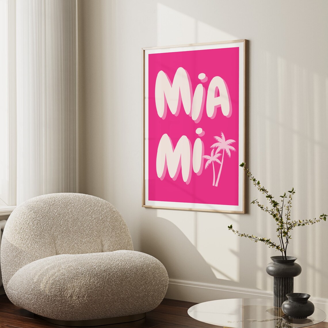 Miami City Travel Print Art Pink Miami Travel Exhibition Print Trendy Wall Print Usa Miami Poster Dorm Room Decor - Image 3