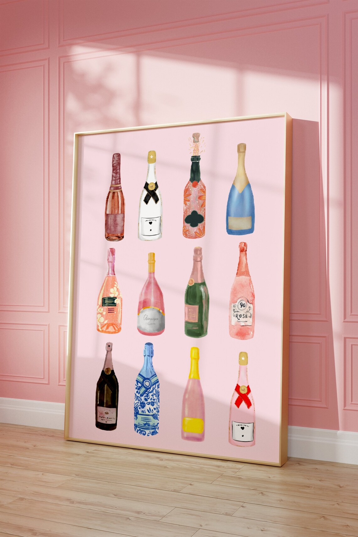 Champagne Bar Cart Decor, Trendy Poster Print - Image 2