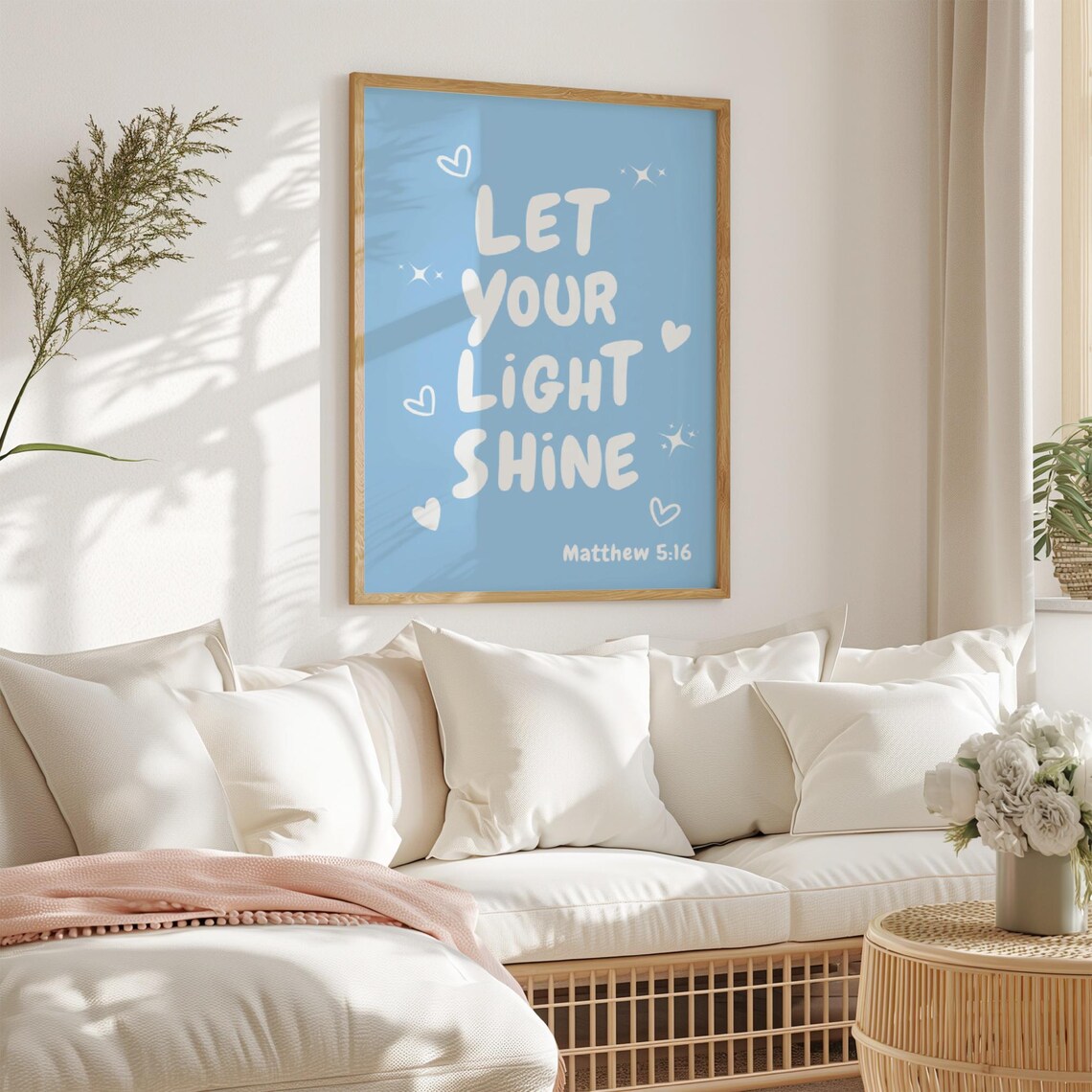 Modern Christian Art Christian Wall Art Scripture Wall Art Blue Wall Art Bible Verse Wall Art Cute Coquette Decor Christian - Image 3