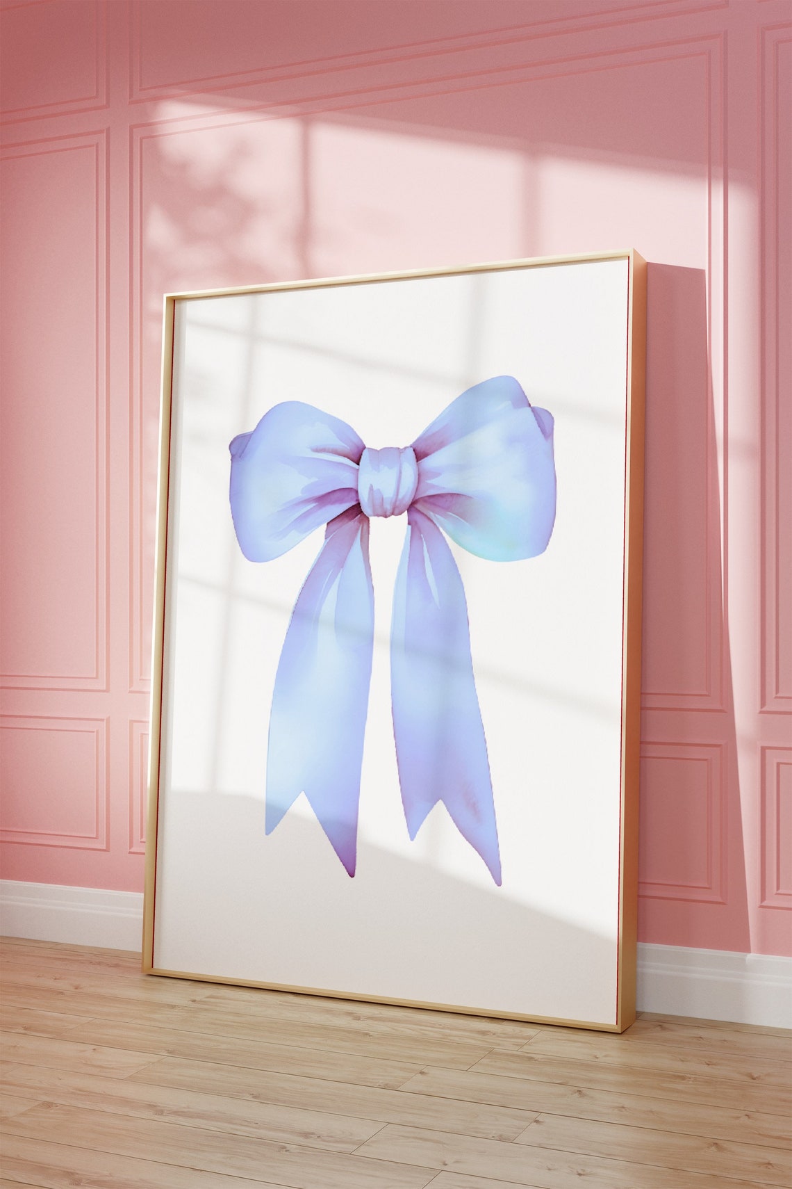 Lavender Blue Watercolor Bow Pastel Dreamy Preppy Teen Poster - Image 2