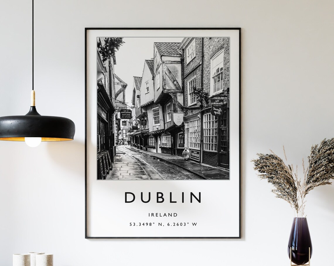 Dublin Travel Poster, Ireland Travel Art Print