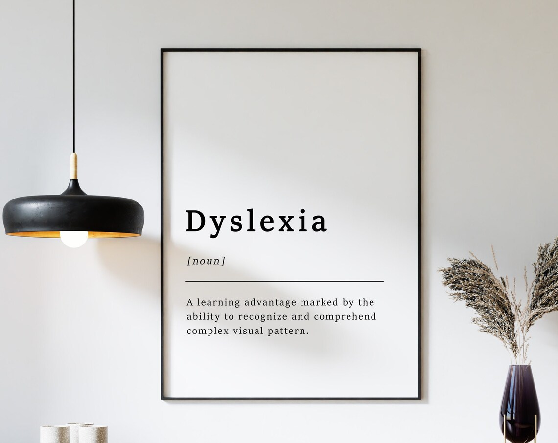 Definition Of Dyslexia Print Funny Poster Comedy Art Modern Wall Home Decor Gift A1a2a3a4