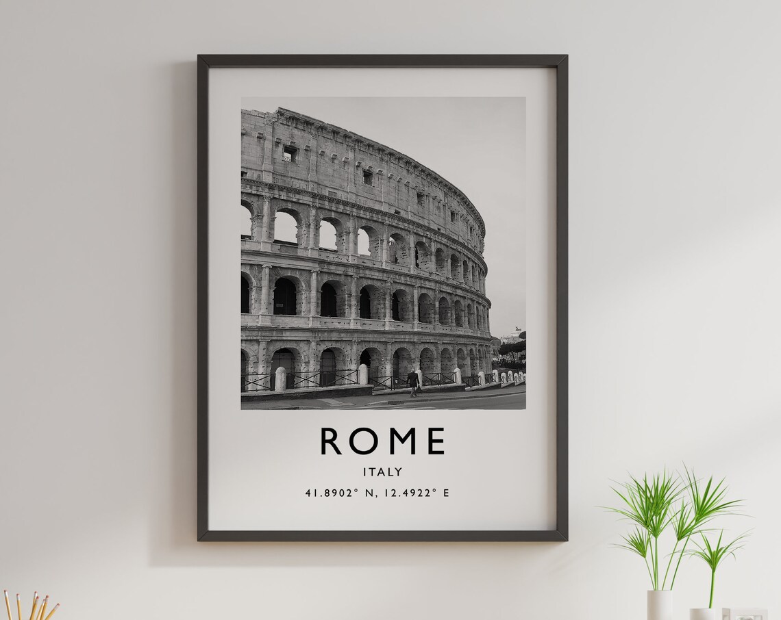 Rome Colosseum Black and White Travel Poster - Image 3