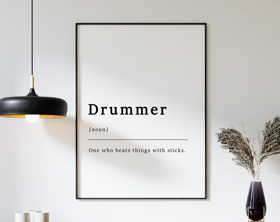 Drummer Definition Print, Modern Music Art Print