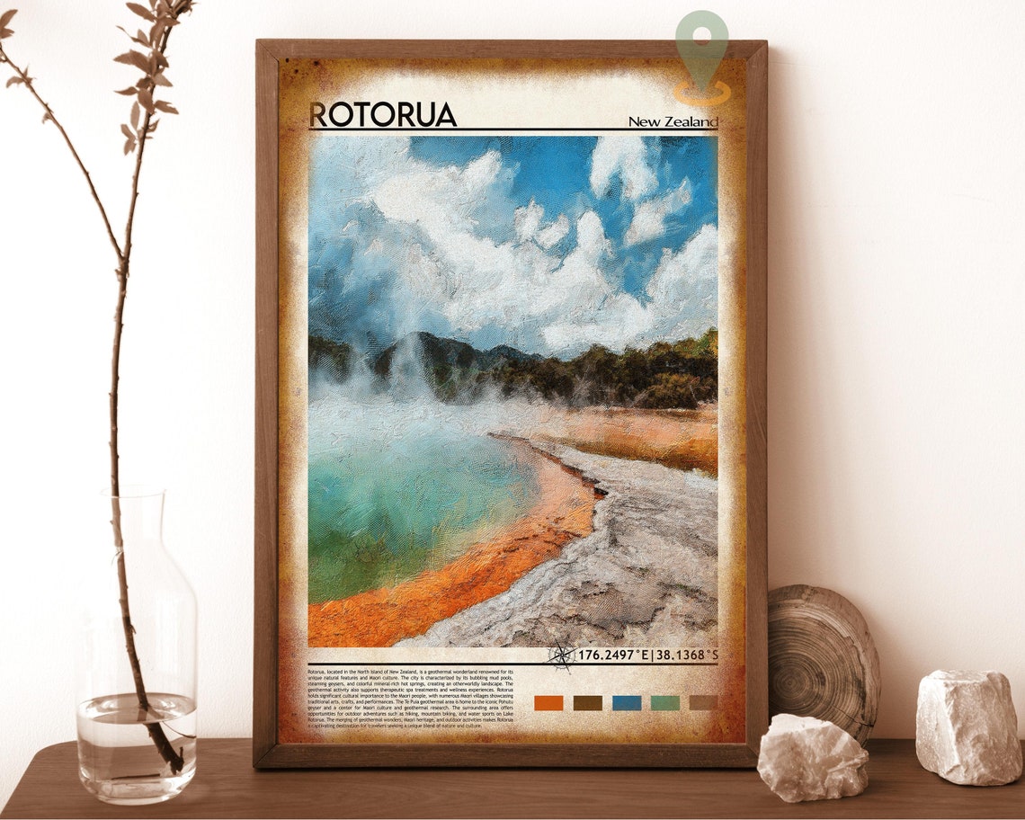 Rotorua Print Rotorua Poster Rotorua Wall Art Rotorua Travel Print Rotorua Art Print Rotorua Artwork Rotorua Photo New Zealand Print - Image 6