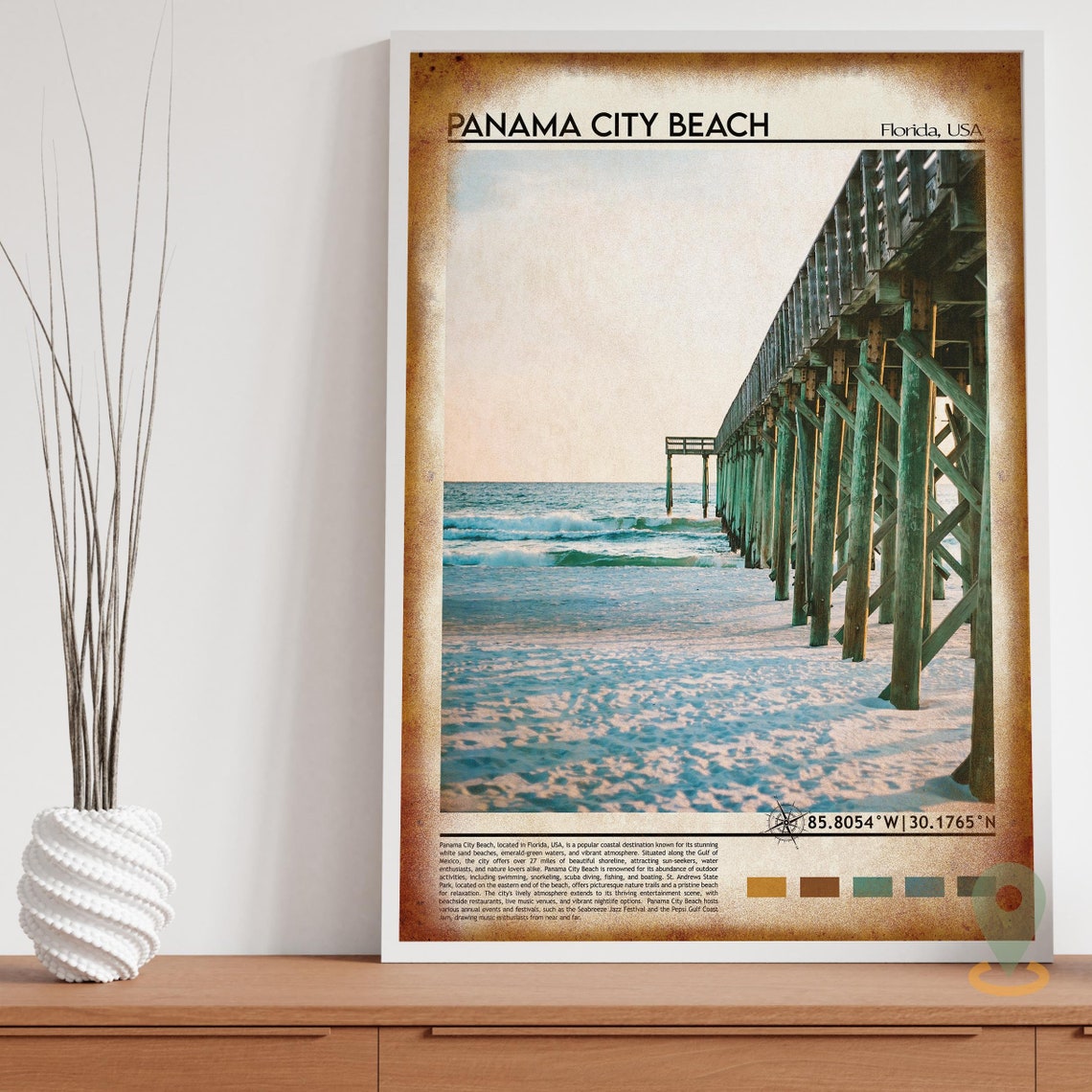 Panama City Beach Travel Poster Panama City Beach Wall Art Panama City Beach Poster Print Panama City Beach Photo Panama City Decor - Image 3