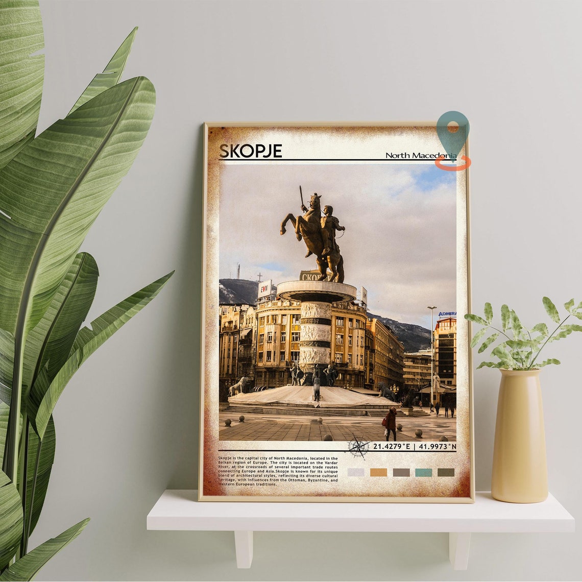 Skopje Print Skopje Art Skopje Poster Skopje Photo Skopje Poster Print Skopje Painting North Macedonia Travel Poster Vintage Poster - Image 2