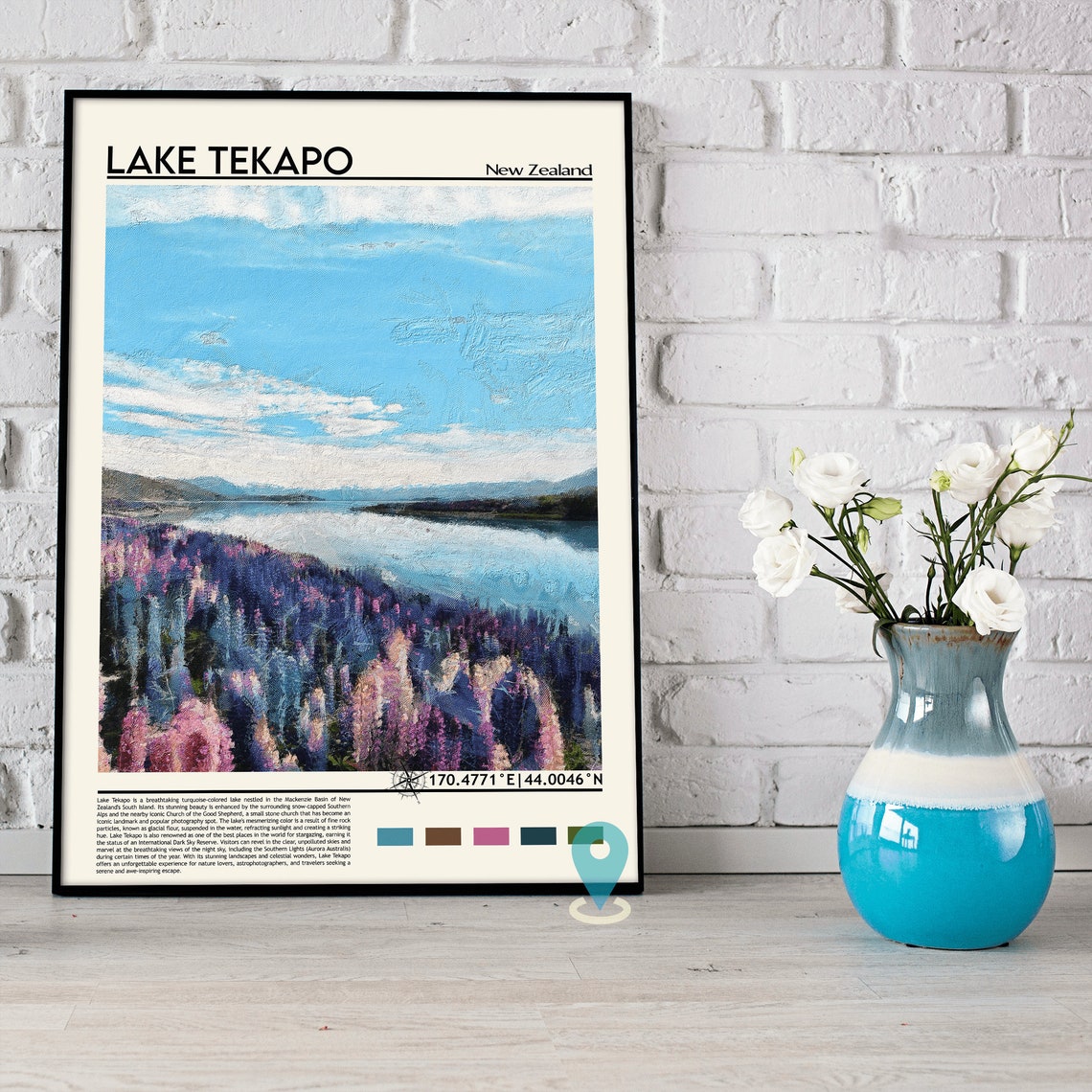 Lake Tekapo Print Lake Tekapo Poster Lake Tekapo Wall Art Lake Tekapo Travel Print Lake Tekapo Art Print Lake Tekapo Art New Zealand - Image 3