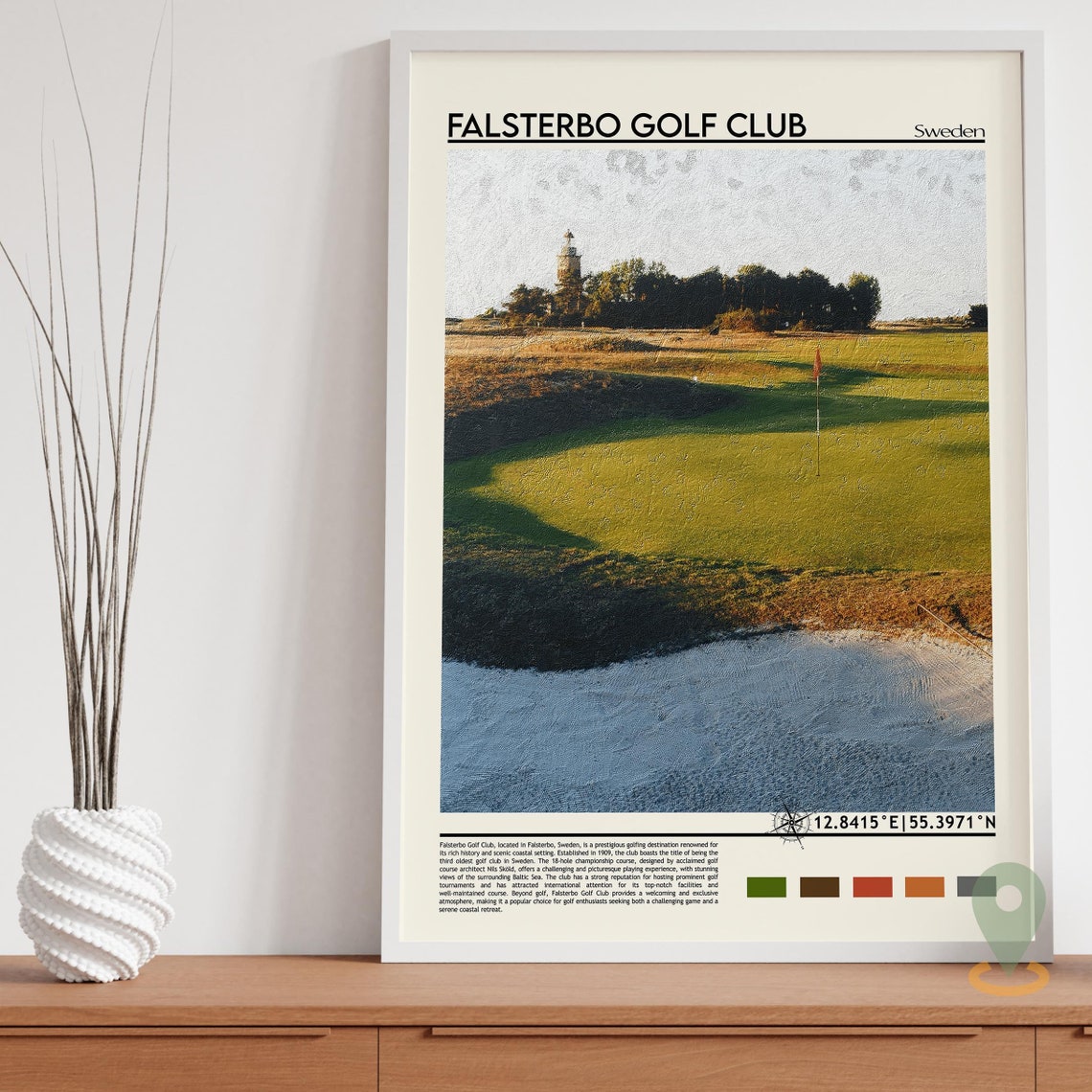 Falsterbo Golf Club Sweden Golf Course and Lighthouse Poster - Image 4