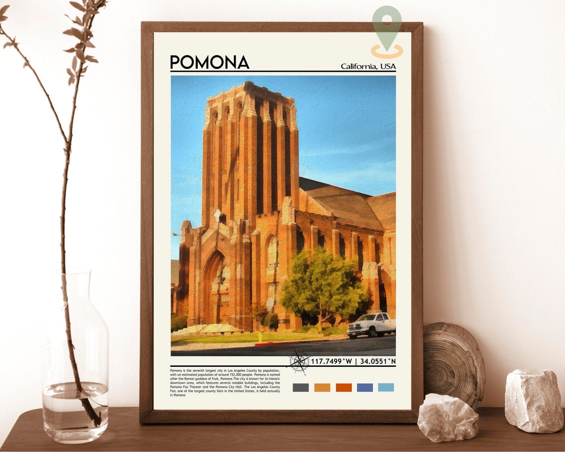 Pomona Print Pomona Poster Pomona Wall Art Pomona Travel Pomona Art Print Pomona City Artwork Pomona Photo Pomona California Print