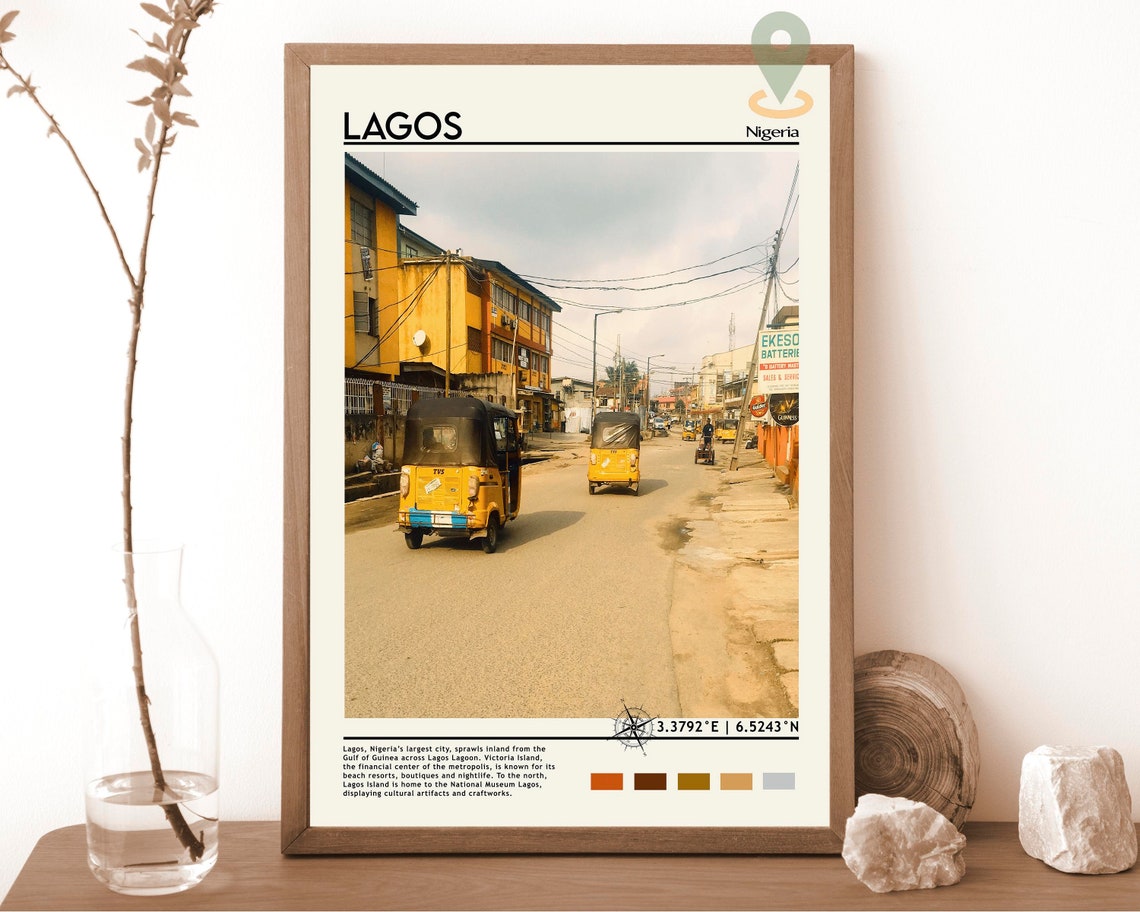 Lagos Print Vintage Lagos Poster Lagos Art Lagos Poster Lagos Photo Lagos Poster Print Lagos Painting Nigeria Poster Travel Gift