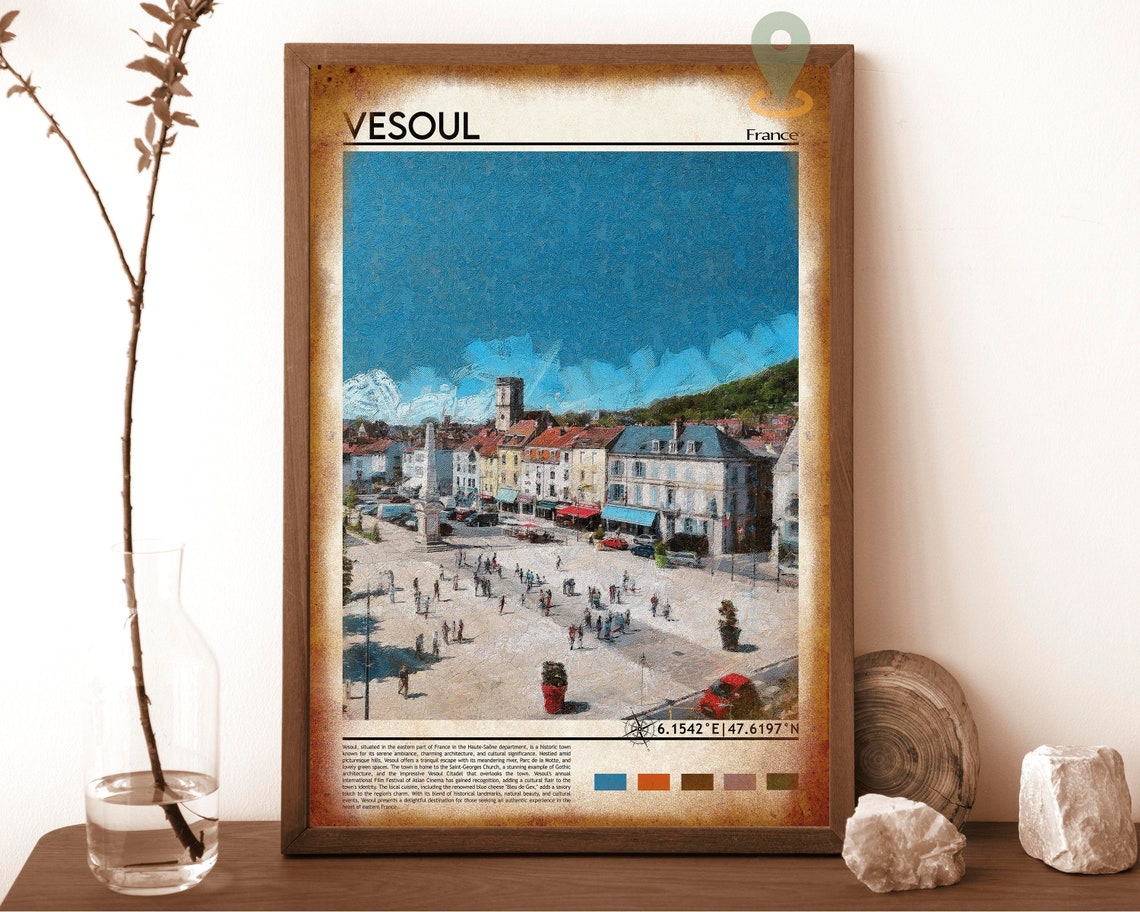 Vesoul Print Vesoul Poster Vesoul Wall Art Vesoul Travel Print Vesoul Art Print Vesoul Artwork Vesoul Photo France Travel Print - Image 6