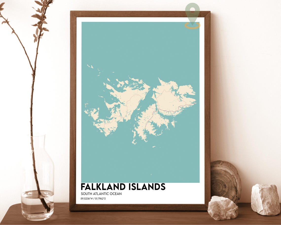 Falkland Islands Map Falkland Islands Map Print Falkland Islands Wall Art Falkland Islands Travel Poster Falkland Islands Poster - Image 4