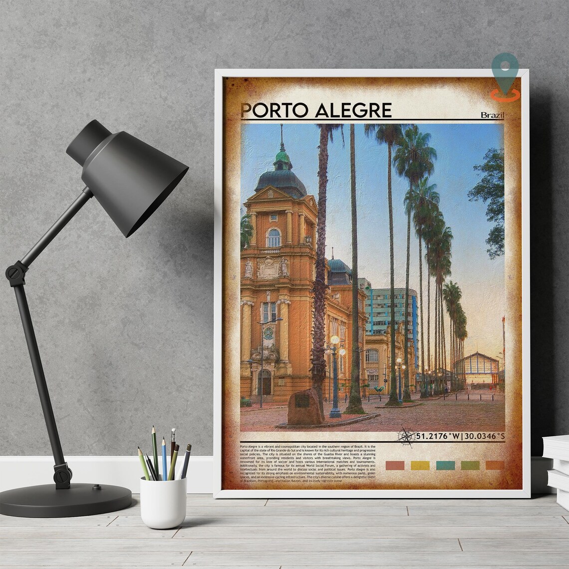 Porto Alegre Print Porto Alegre Poster Porto Alegre Wall Art Porto Alegre Travel Porto Alegre Art Print Porto Alegre Brazil Print - Image 4