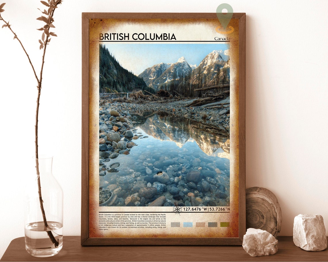 British Columbia Rocky Mountain Stream Reflection Nature Poster - Image 6