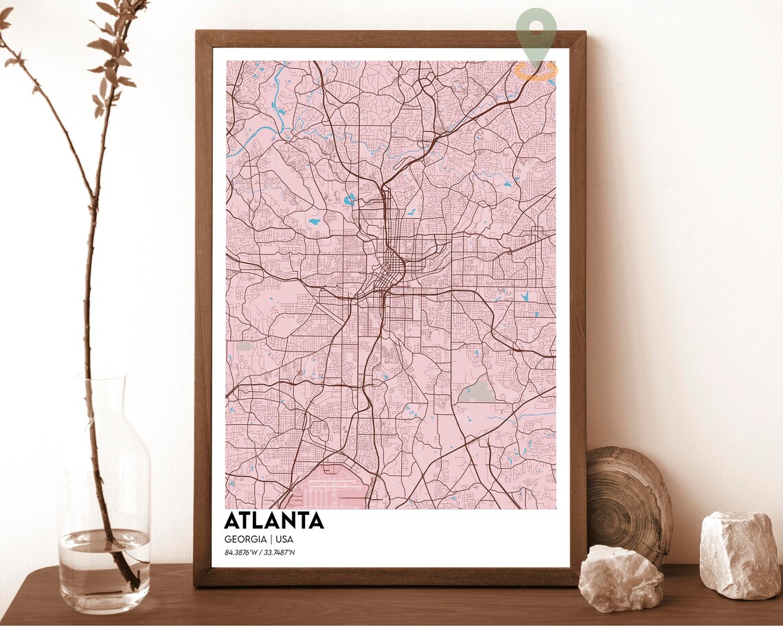 Atlanta Map Atlanta Map Print Atlanta Personalized Map Atlanta Wall Art Atlanta Travel Poster Atlanta Poster Atlanta Georgia Poster - Image 4