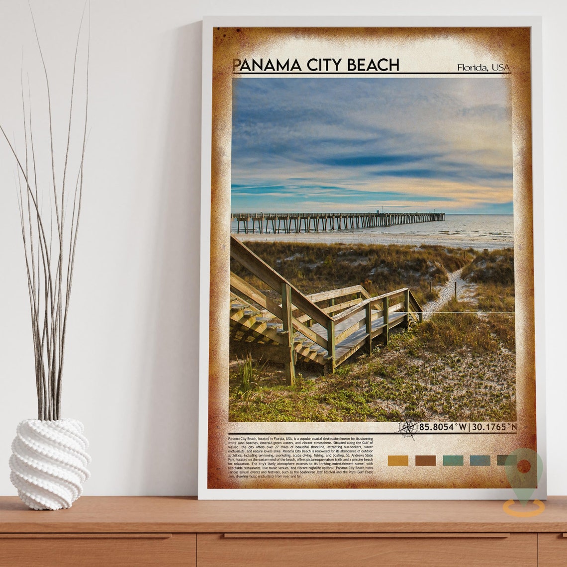Panama City Beach Travel Poster Panama City Beach Wall Art Panama City Beach Poster Print Panama City Beach Photo Panama City Decor - Image 3