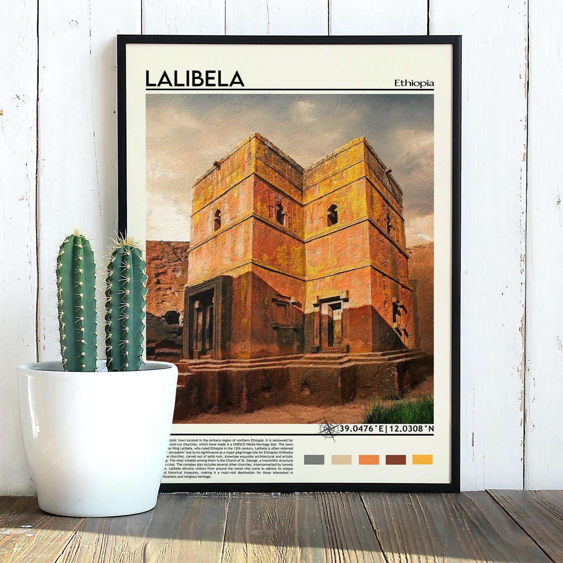 Lalibela Ethiopia Rock Hewn Church Ancient Stone Carved Poster - Image 5
