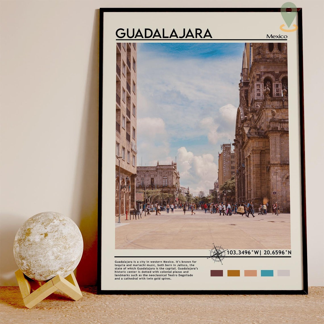 Guadalahara Print Guadalahara Art Guadalahara Poster Guadalahara Photo Guadalahara Poster Print Guadalahara Painting Mexico Travel Art - Image 3
