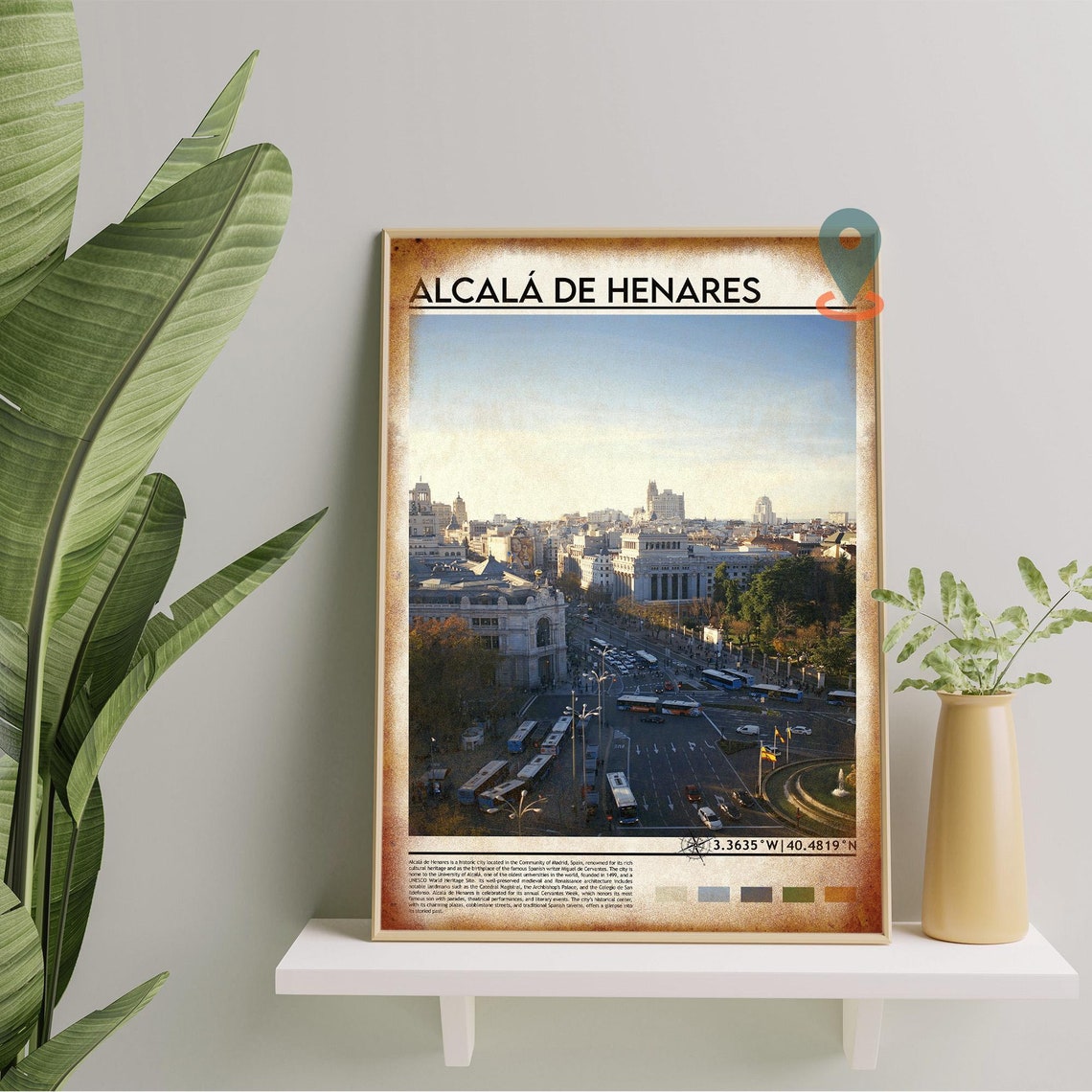 Madrid Spain Bustling Grand City Square Aerial Cibeles Photo Poster - Image 5