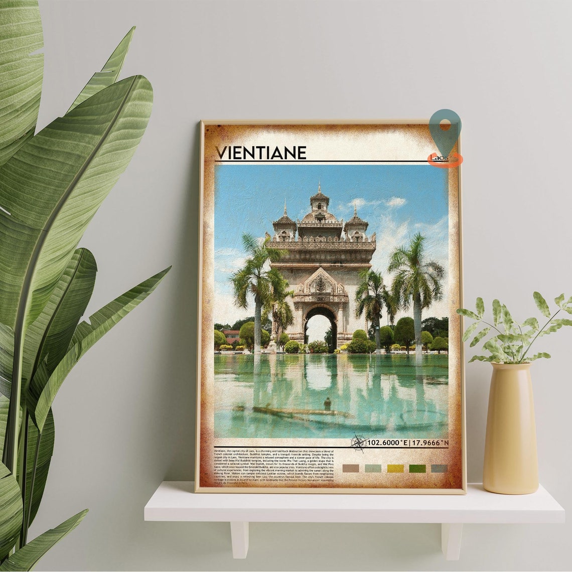 Vientiane Print Vientiane Poster Vientiane Wall Art Vientiane Travel Vientiane Art Print Vientiane Artwork Vientiane City Laos Print - Image 2