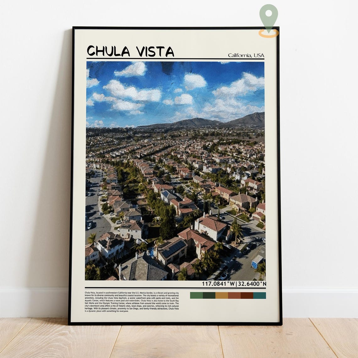 Chula Vista Print Chula Vista Poster Chula Vista Wall Art Chula Vista Travel Print Chula Vista Art Print San Diego Print Chula Vista - Image 4