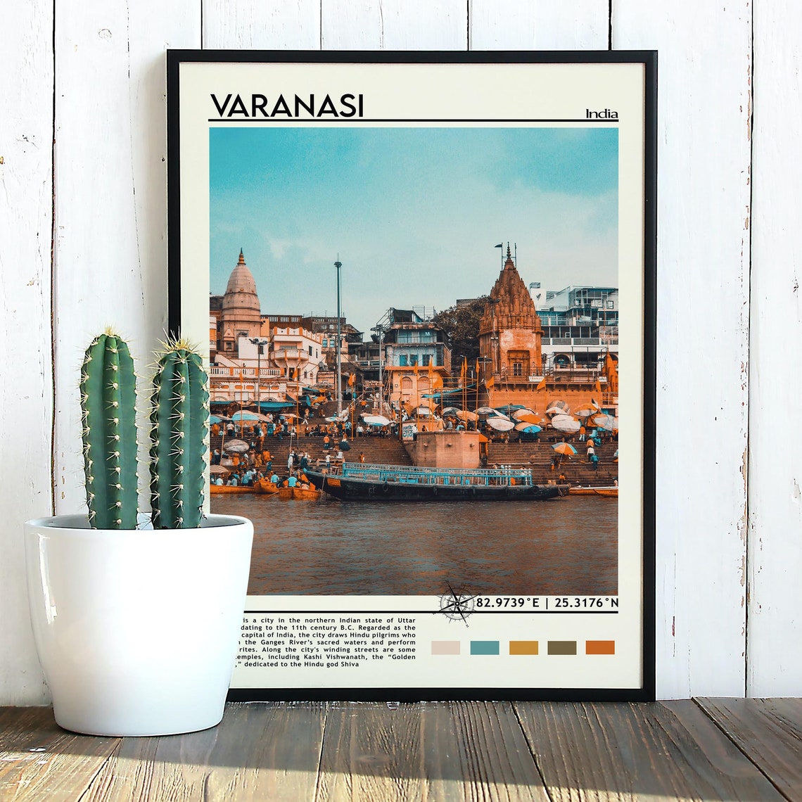 Varanasi India Sacred Ganges River Ghats Temple Photo Art Poster - Image 4